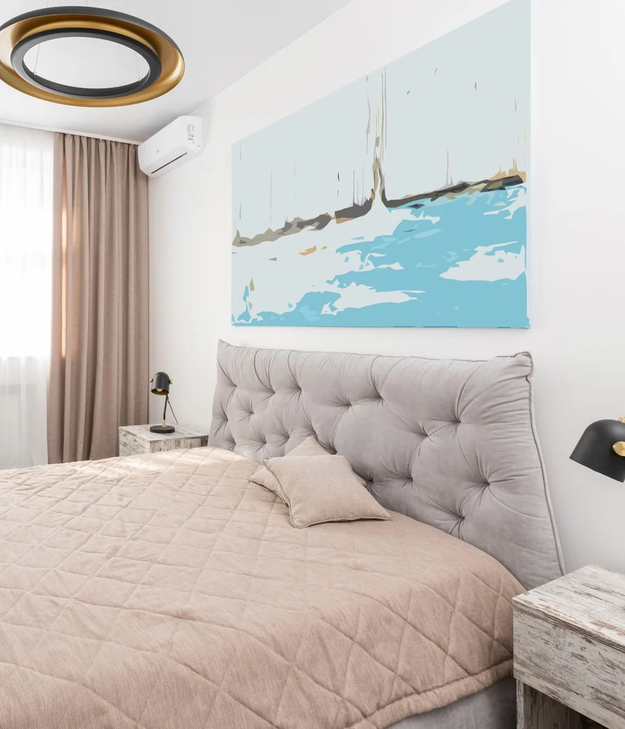 Soft neutral bedroom with a welcoming bed