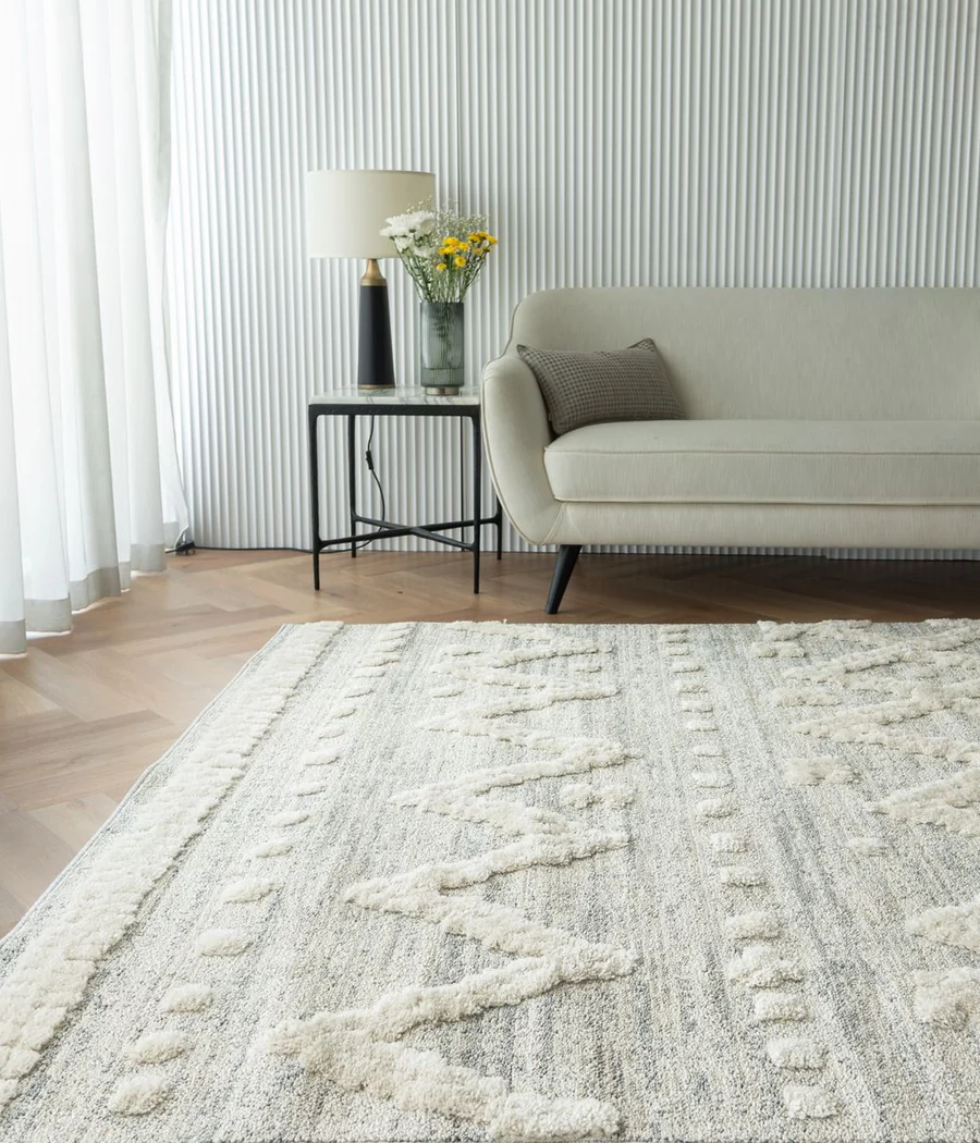 Comfortable living space in warm neutral tones